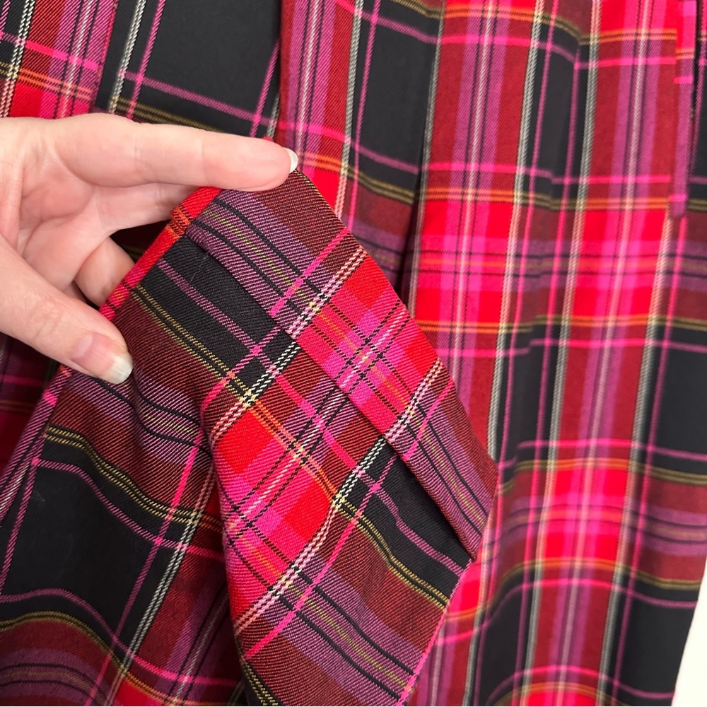 Topshop Martha Check Peg Leg Trousers Pink- and red-tinged tartan - Picture 6 of 12